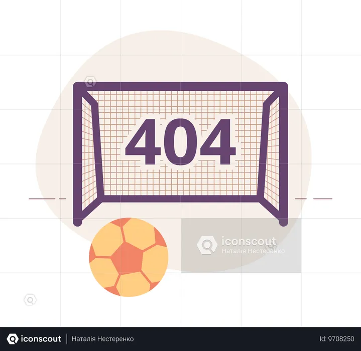 Errore 404 del campo da calcio e del cancello  Illustration