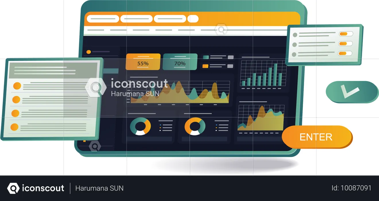 Erstellen eines Datenanalyse-Dashboards mit Excel  Illustration