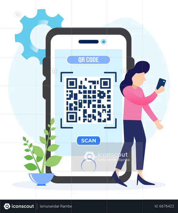 Escaneo de código qr móvil  Ilustración