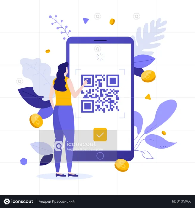 Escáner de código QR  Ilustración