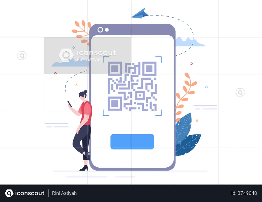 Escáner de códigos QR en línea  Ilustración