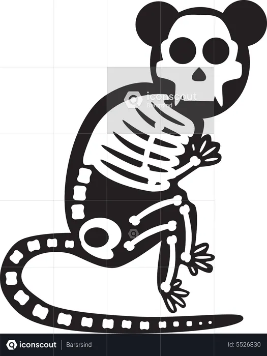 Esqueleto de macaco assustador de Halloween  Ilustração