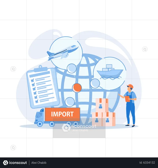 Established international trade routes  Illustration