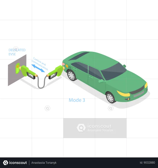 Estação de carregamento de carro elétrico  Illustration