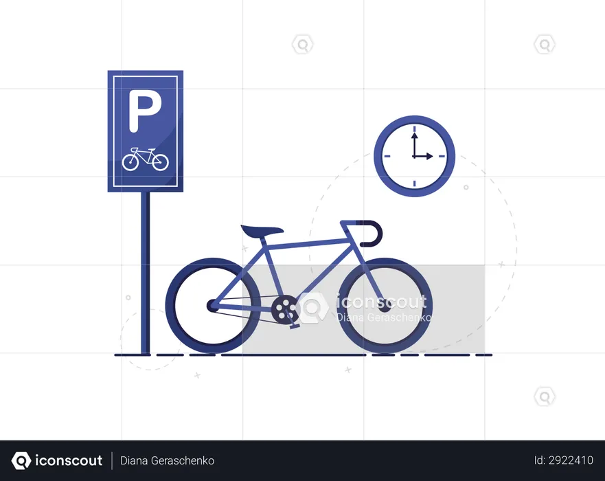 Estacionamento de bicicletas  Illustration