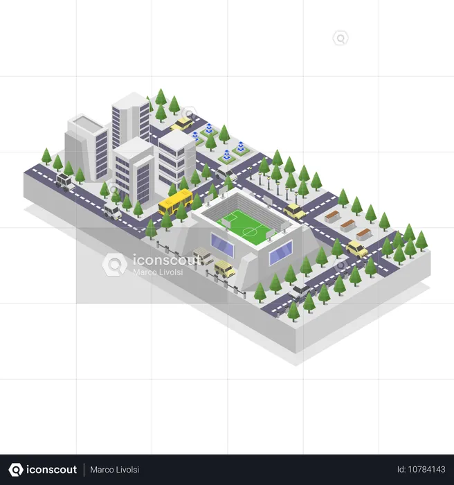 Estádio de futebol  Ilustração