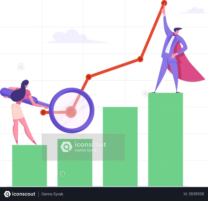 Estadística de beneficios financieros  Ilustración