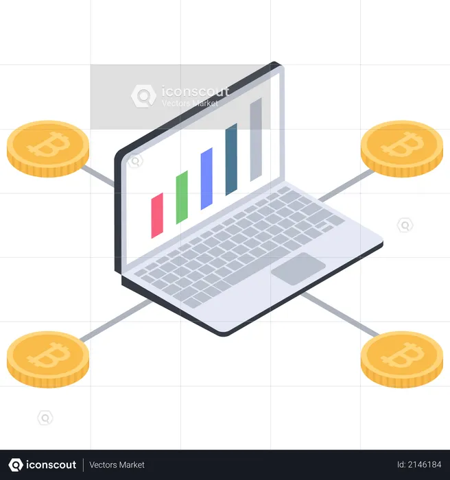 Estatísticas de bitcoin  Ilustração