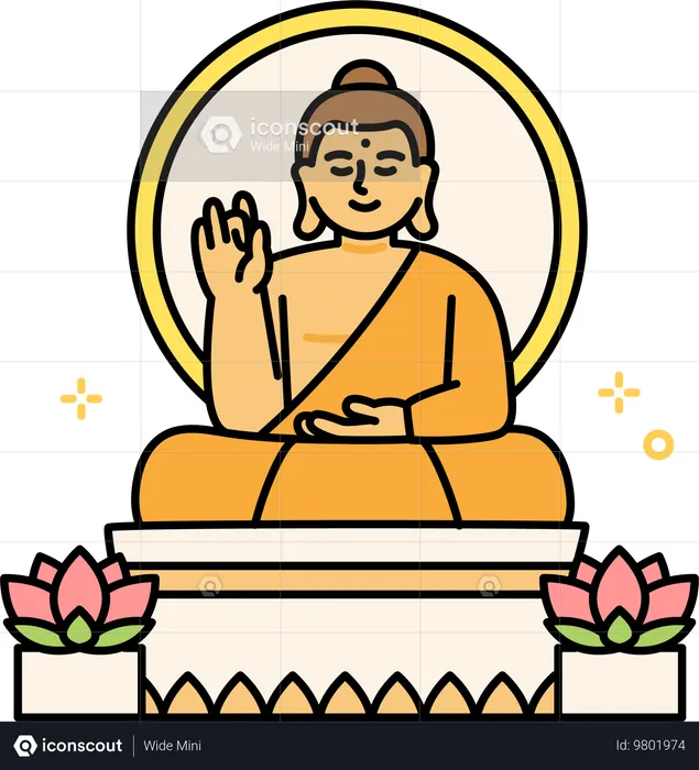 Estátua de meditação de Buda  Ilustração