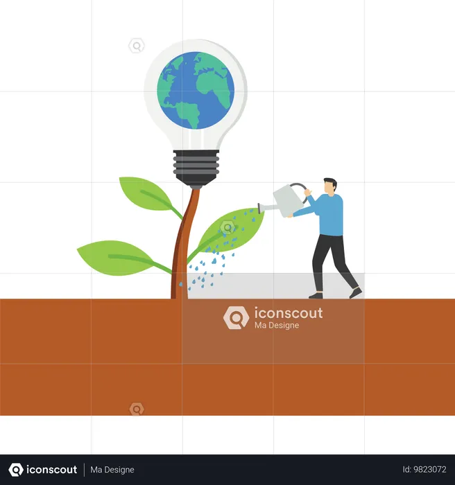 Estratégia de crescimento económico sustentável  Ilustração