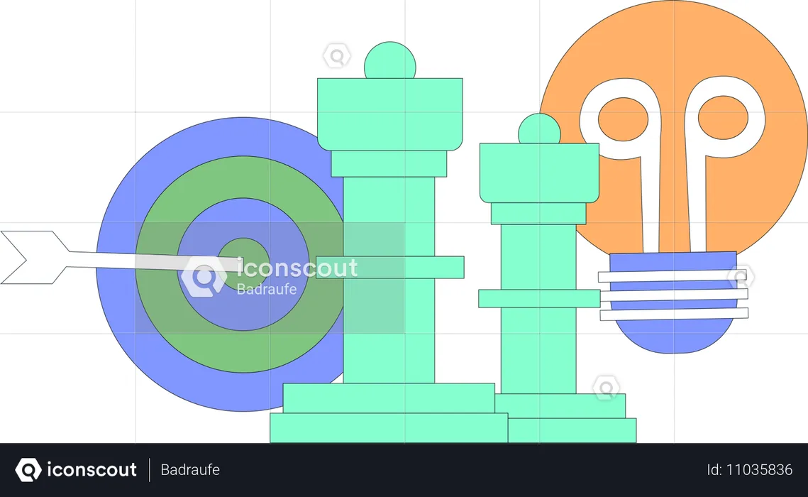 Estrategia empresarial y objetivo empresarial  Ilustración