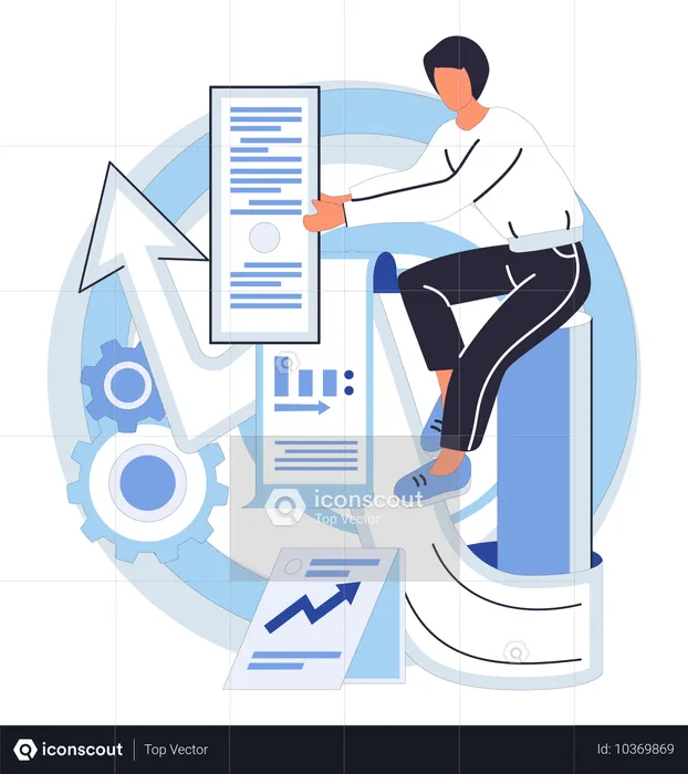 Estratégias de fluxo de trabalho eficientes contribuem para o desenvolvimento empresarial bem-sucedido  Ilustração