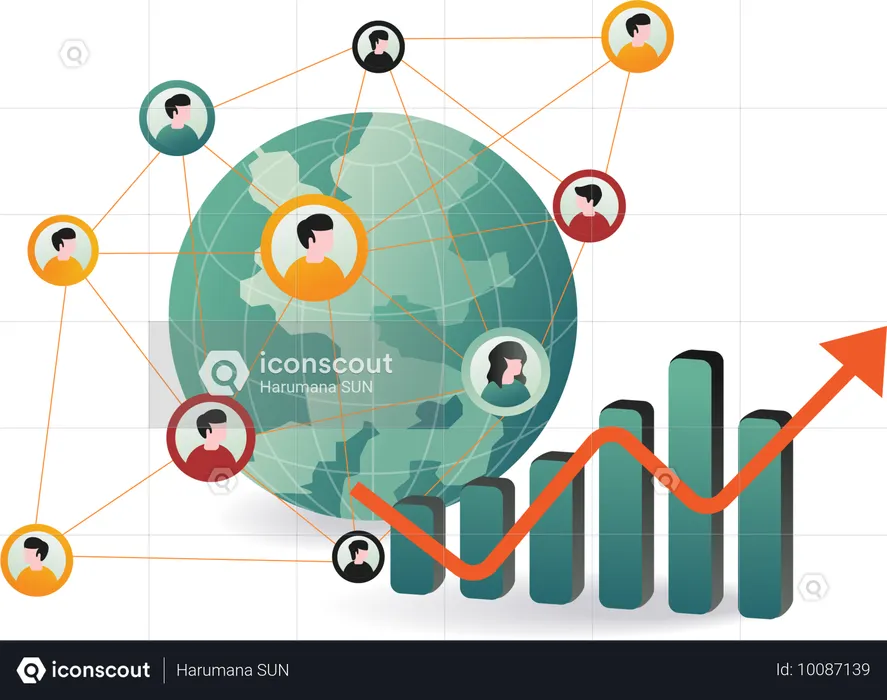 Estrategias de redes sociales para el crecimiento empresarial  Ilustración