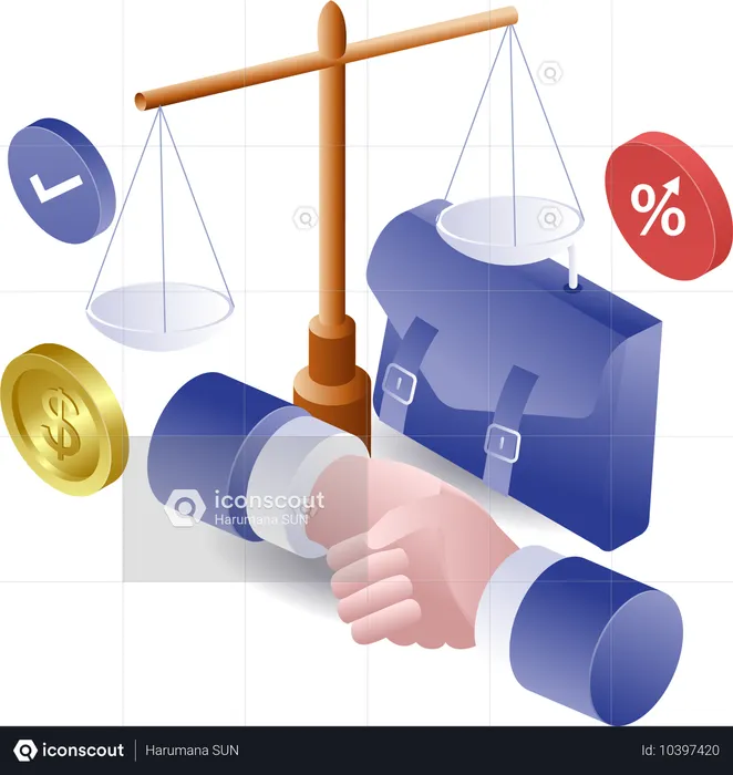 Estrechar la mano para llegar a un acuerdo sobre negocios ilegales  Ilustración