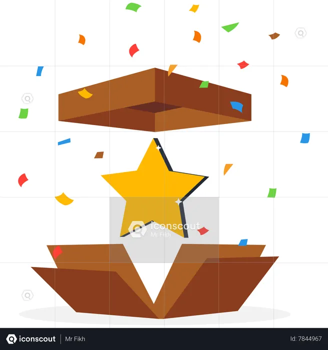 Estrella fuera de la caja  Ilustración