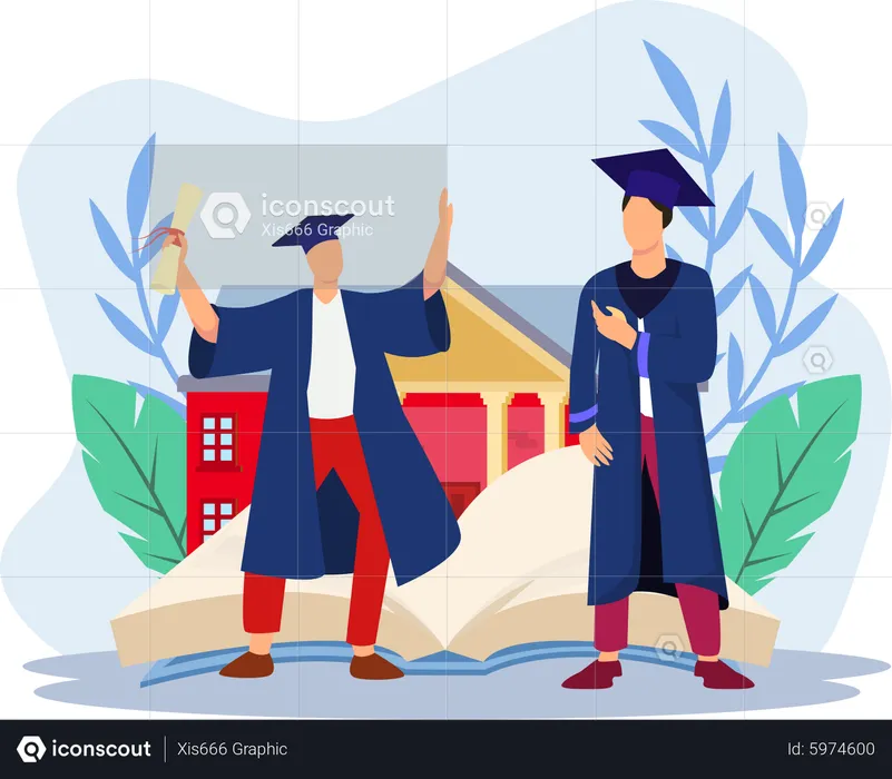 Estudante comemora formatura  Ilustração