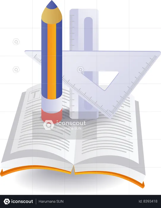 Estudiante que asiste a clase de matemáticas  Ilustración