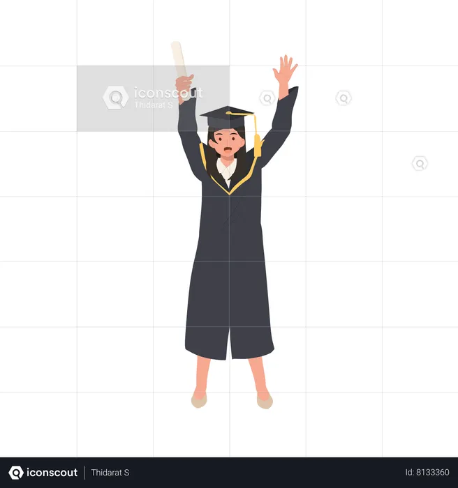 Estudiante graduado sonriente  Ilustración