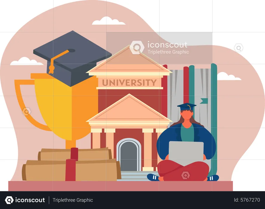 Estudiante de posgrado universitario  Ilustración