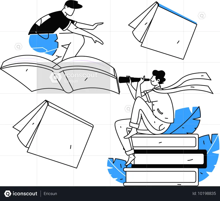 Estudiante preparándose para exámenes de clase  Ilustración