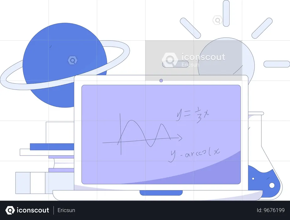 Estudo de matemática online  Ilustração