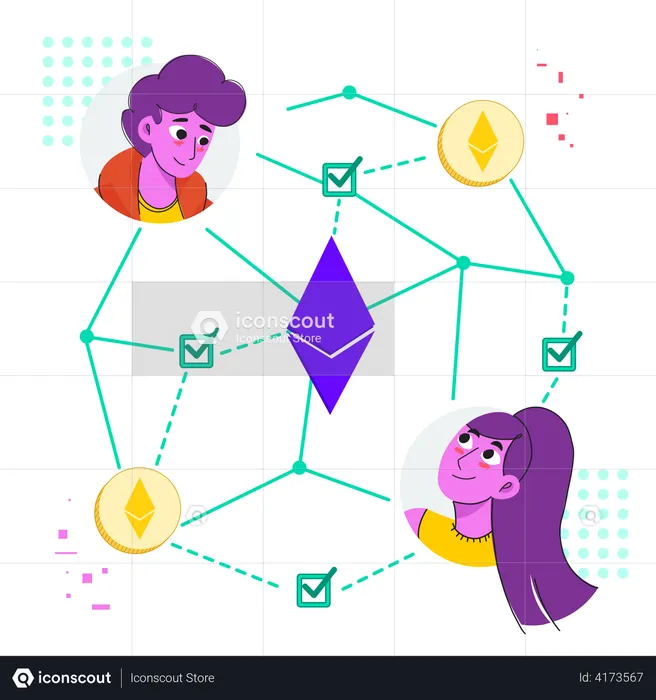 Ethereum blockchain  Illustration