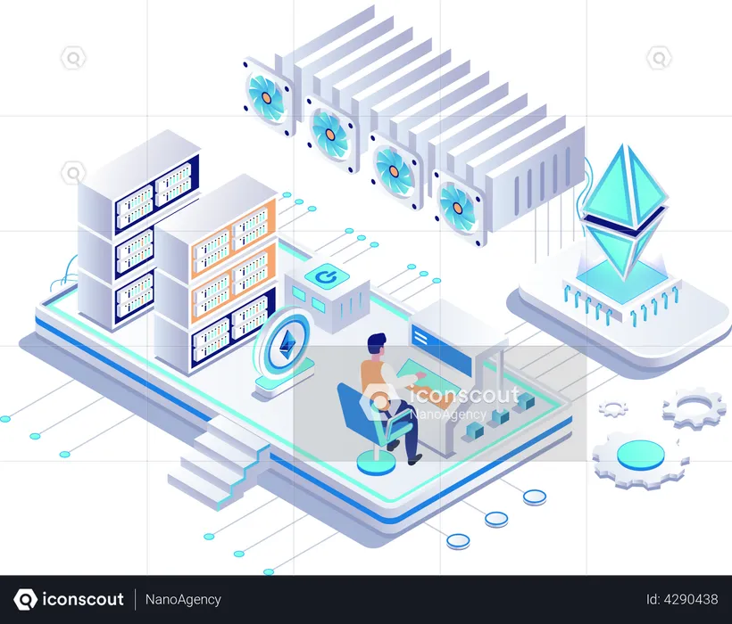 Minería de criptomonedas Ethereum  Ilustración