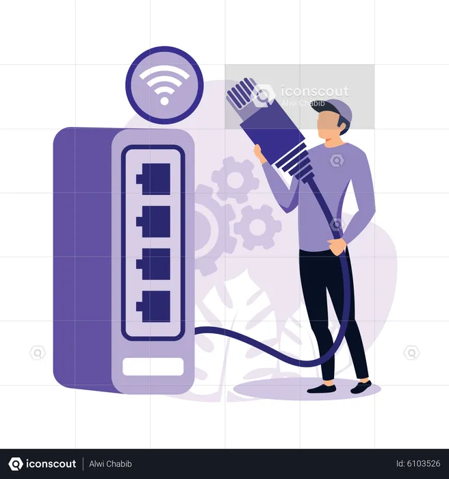 Ethernet socket  Illustration