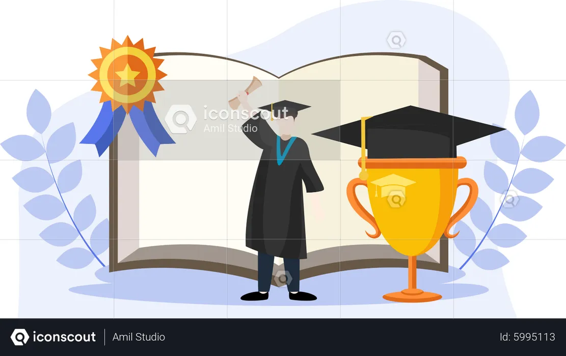 Étudiant diplomé  Illustration