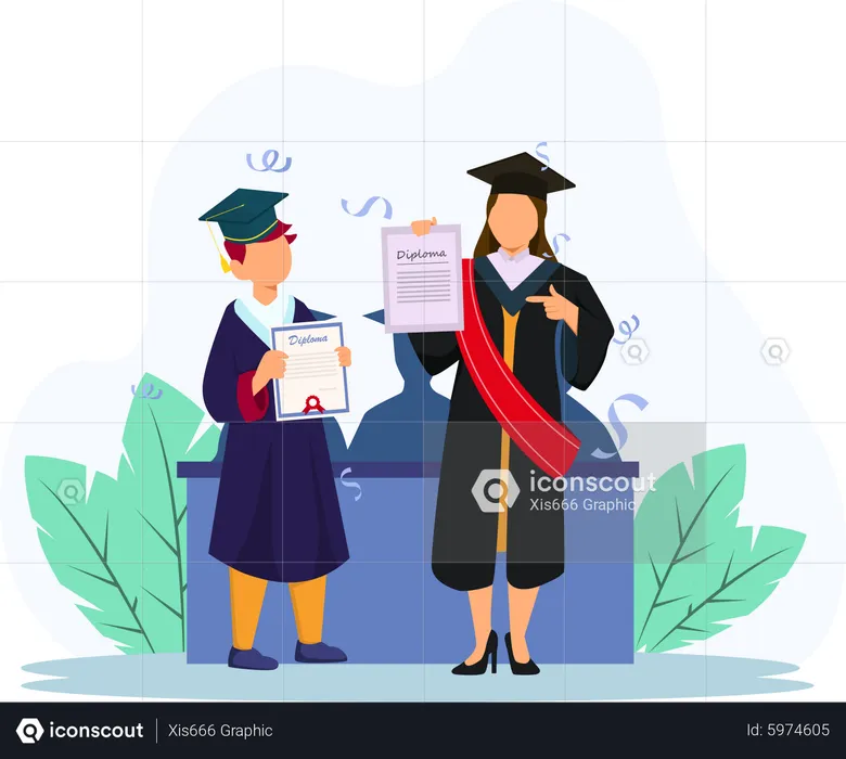 Diplôme d'études pour étudiants  Illustration