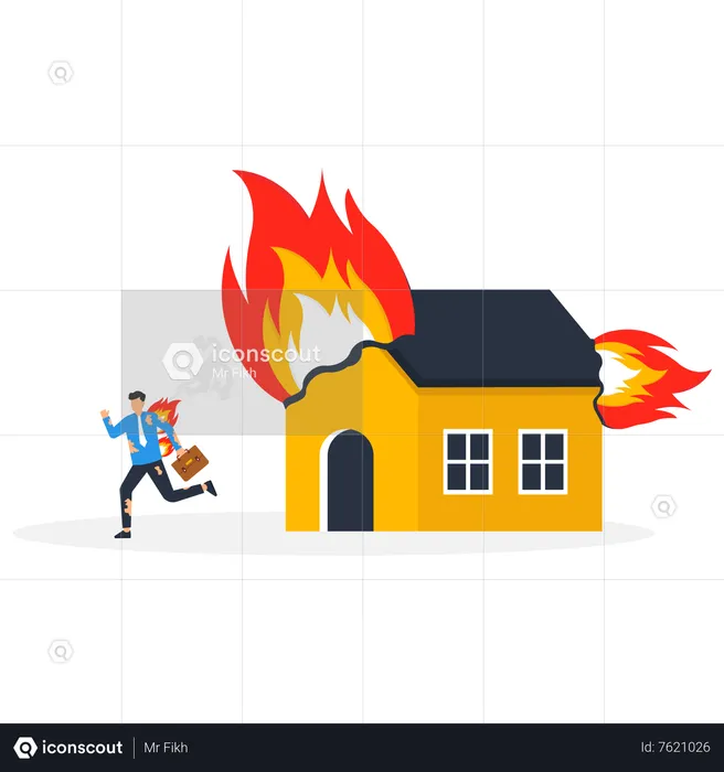 Evacuation Due To Fire  Illustration
