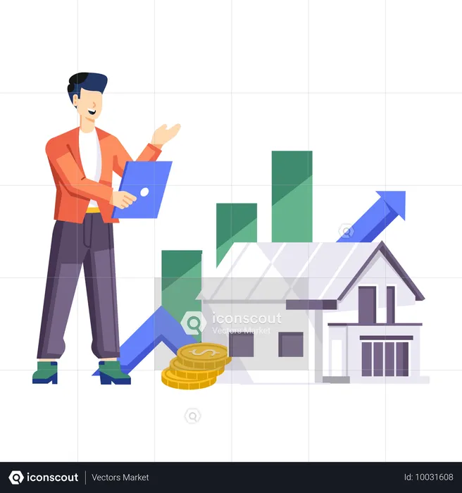 Analyse d'un évaluateur immobilier Analyse du loyer d'une maison  Illustration