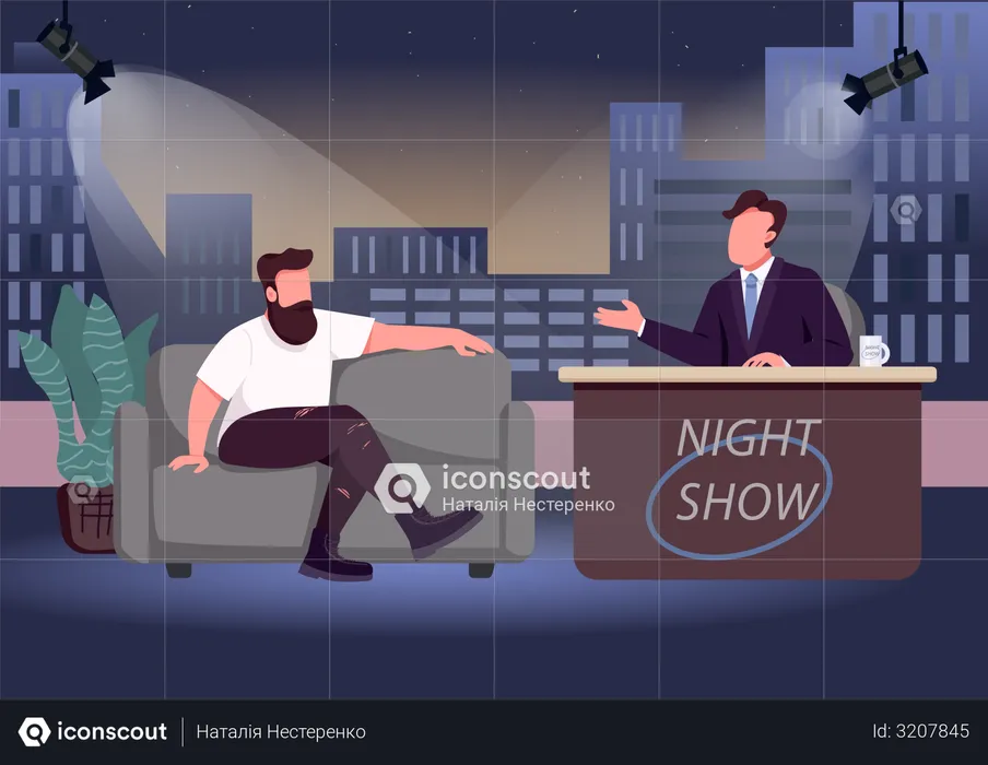 Evening talk show  Illustration