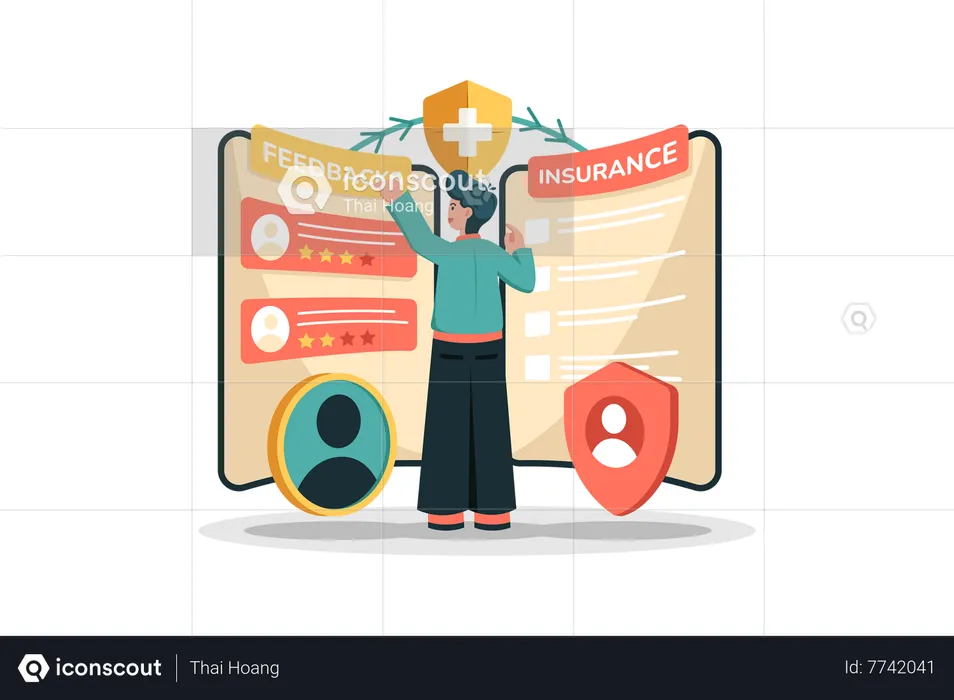 Event planner using customer feedback to improve event planning and execution  Illustration