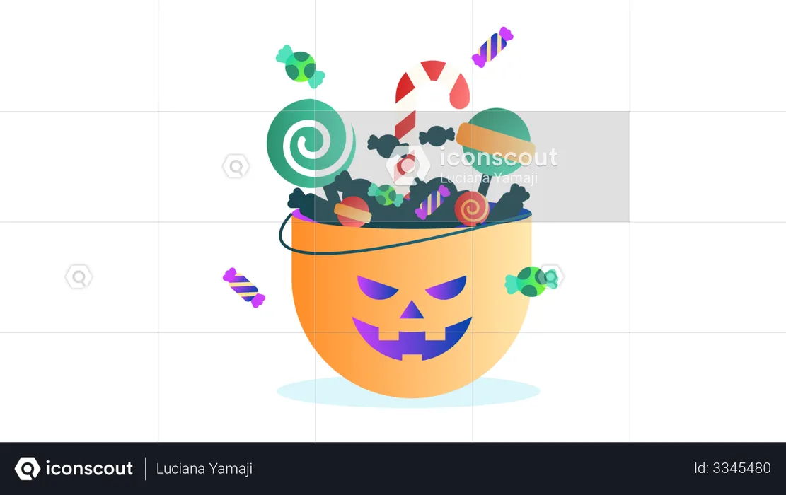 Evil Cauldron Candy Bag  Illustration