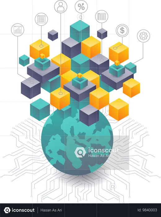 Evolution of Blockchain Technology Worldwide  Illustration