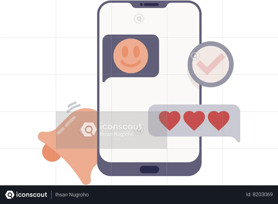 Exchange messages via smartphone  Illustration