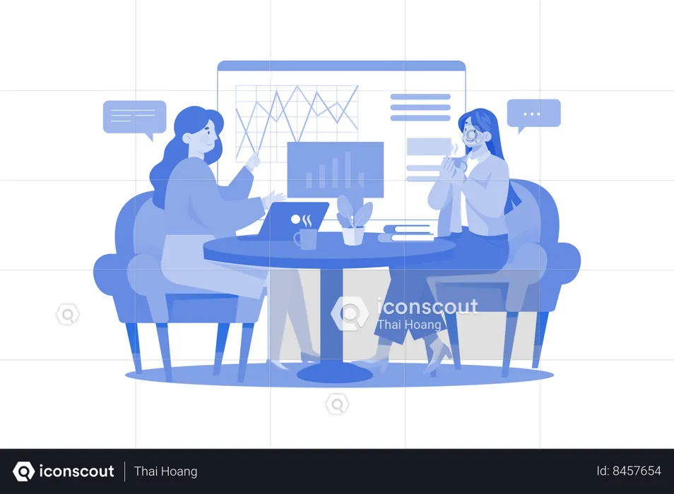 Exchange Of Ideas With Copartner  Illustration