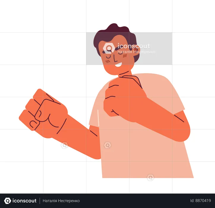 Excited cheerful man  Illustration
