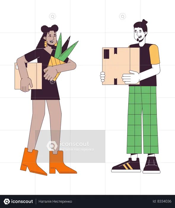Excited moving in couple  Illustration