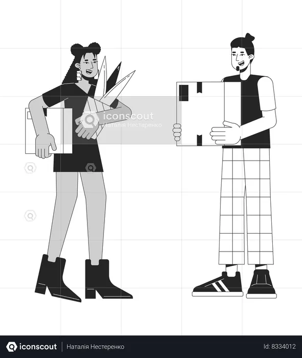 Excited moving in couple  Illustration