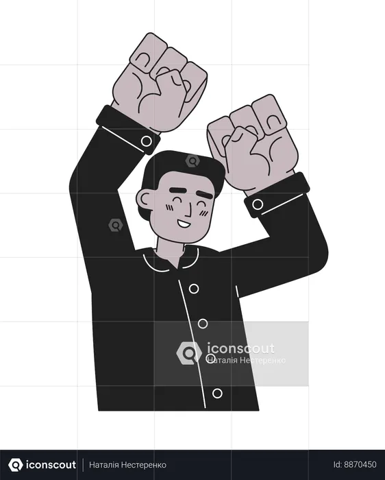 Excited young man  Illustration