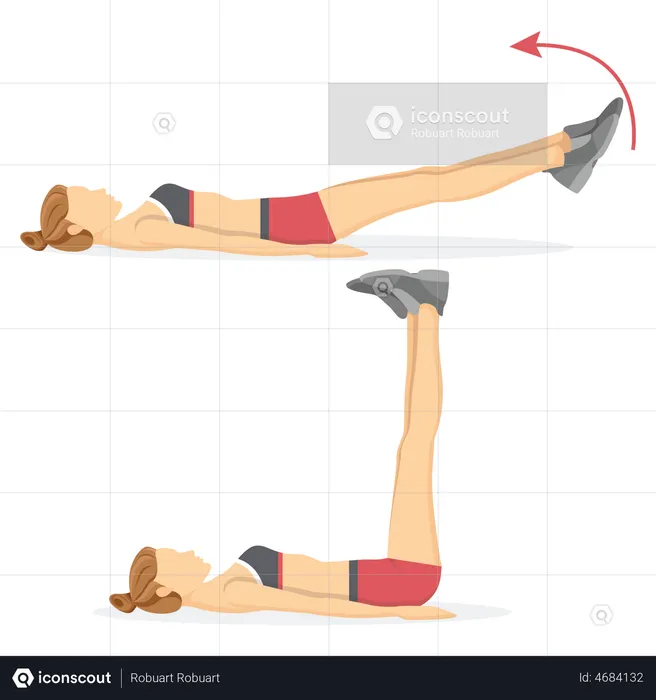 Exercice d'étirement des jambes  Illustration