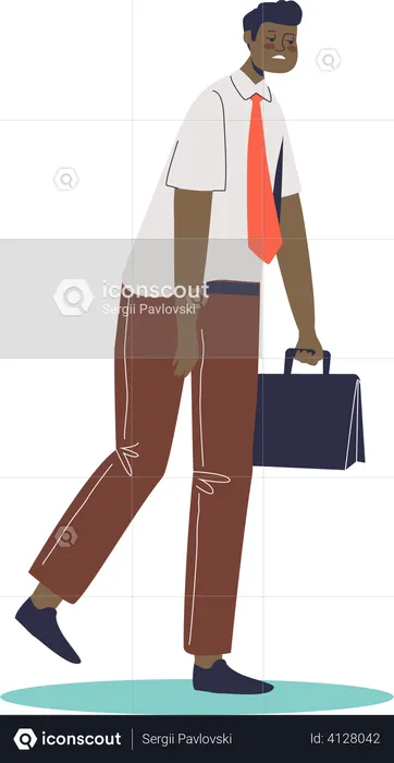 Exhausted businessman walking  Illustration