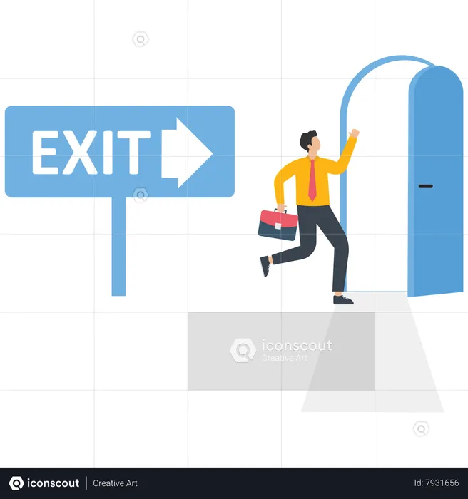 Exit office  Illustration