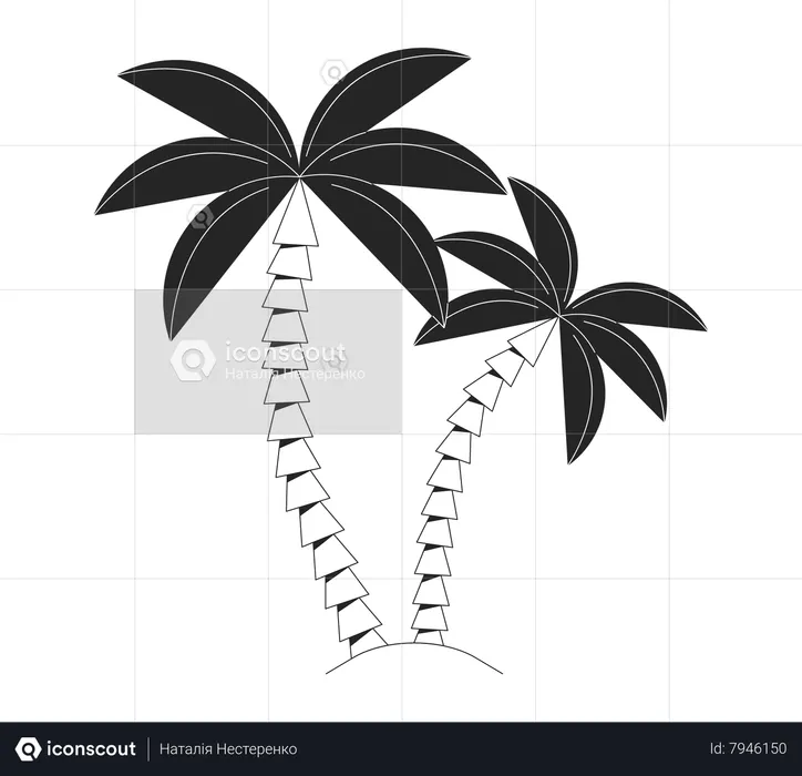 Exotic coconut trees  Illustration