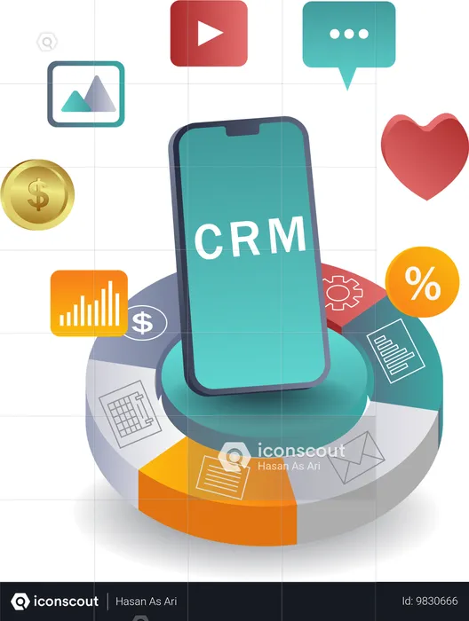 CRM 네트워크 시스템을 통한 사업 확장  일러스트레이션