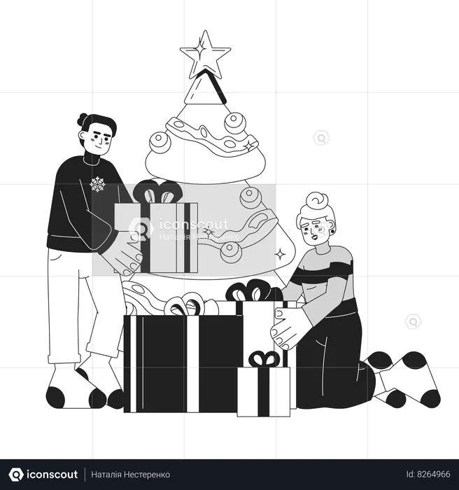 Expectation Christmas day  Illustration