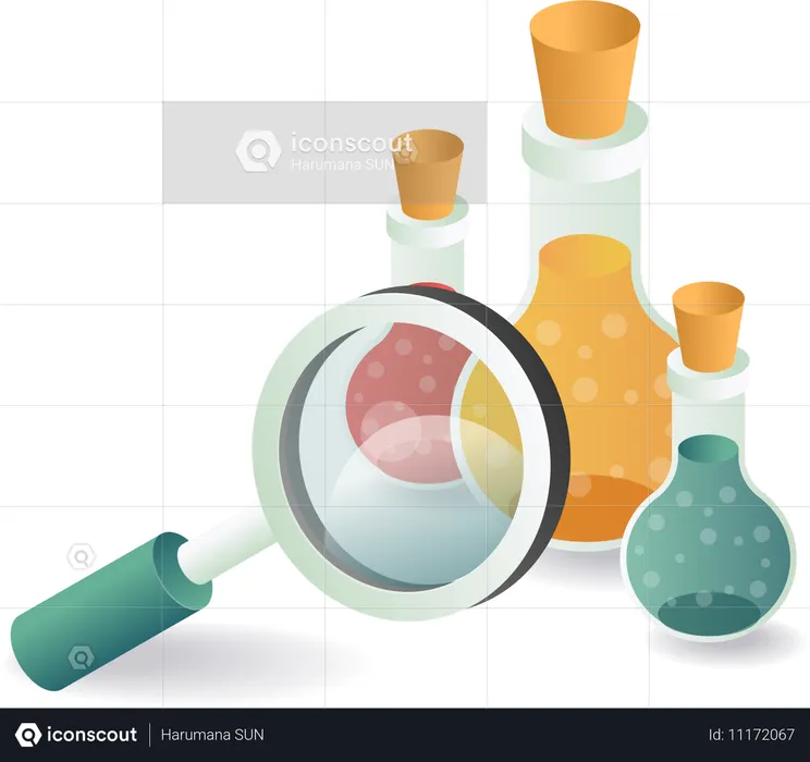 Bouteille pour expériences de laboratoire  Illustration