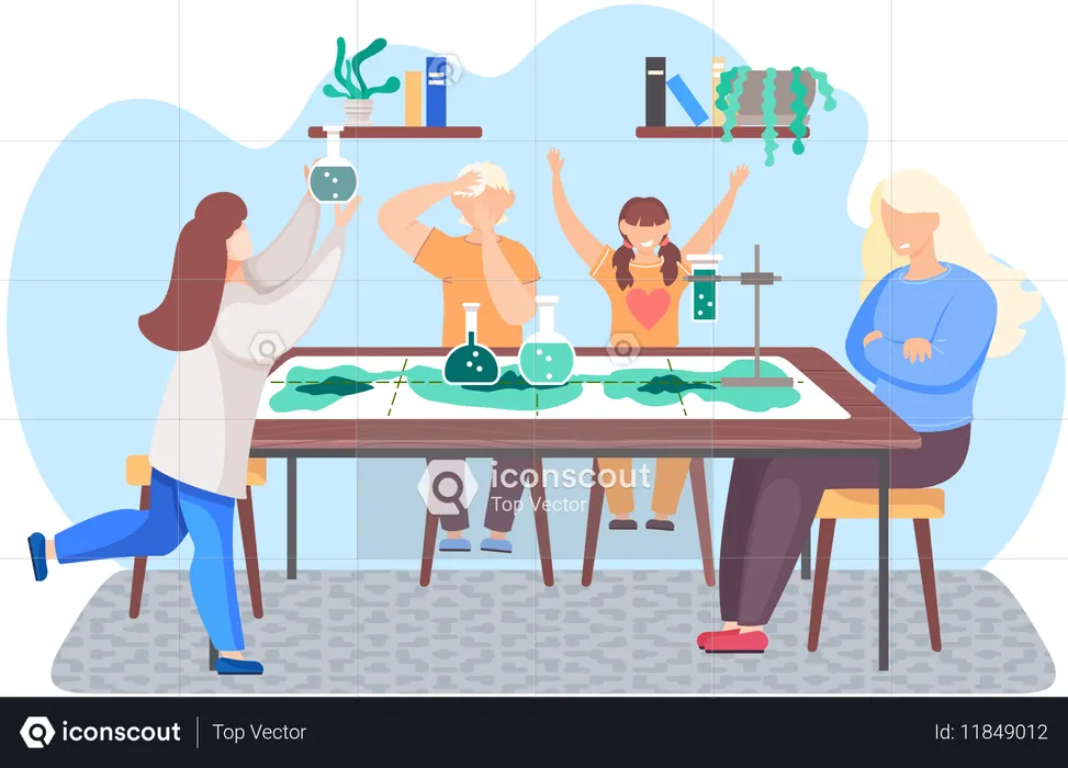 Experimentos con reactivos en casa  Ilustración